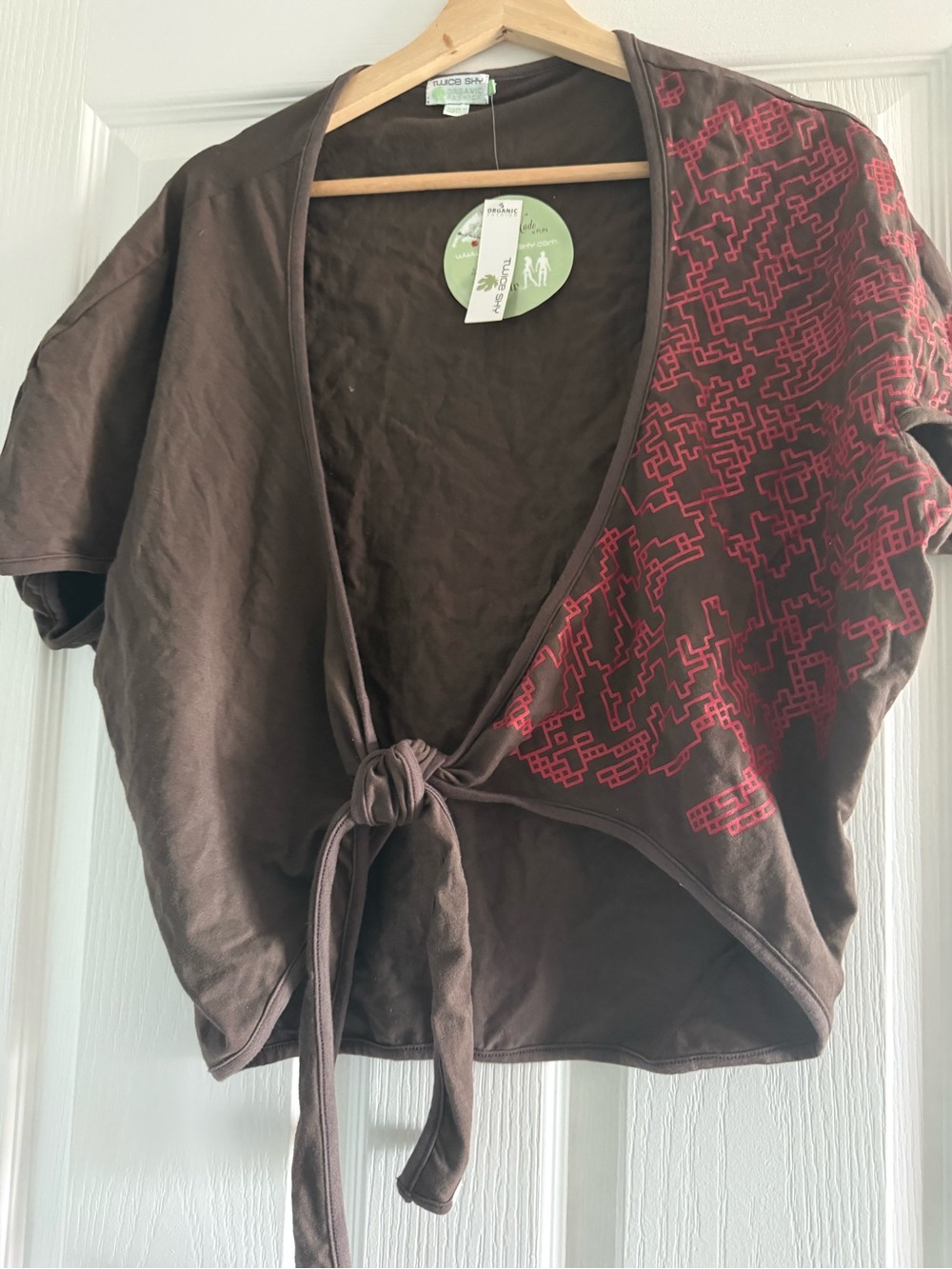 Twice Shy Organic Cotton tie top NWT